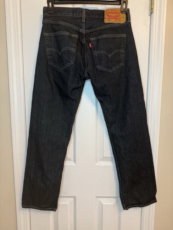 Levi's Denim - Levi's Dark Wash Blue Denim Straight Jeans Button Fly- SIZE 4 WAIST/28 INSEAM